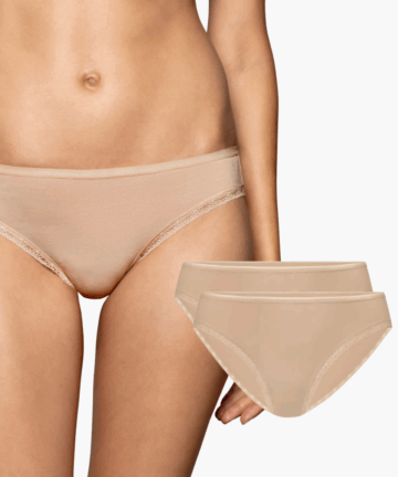 Figi damskie Atlantic Sport, 2-pak 2BLP-054 beżowe WYPRZEDAŻ