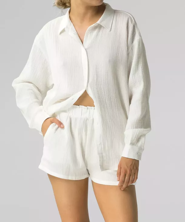 Piżama damska Atlantic muślin HLP-476-ecru