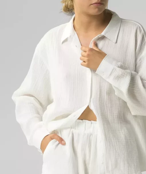 Piżama damska Atlantic muślin HLP-476-ecru - obrazek 3