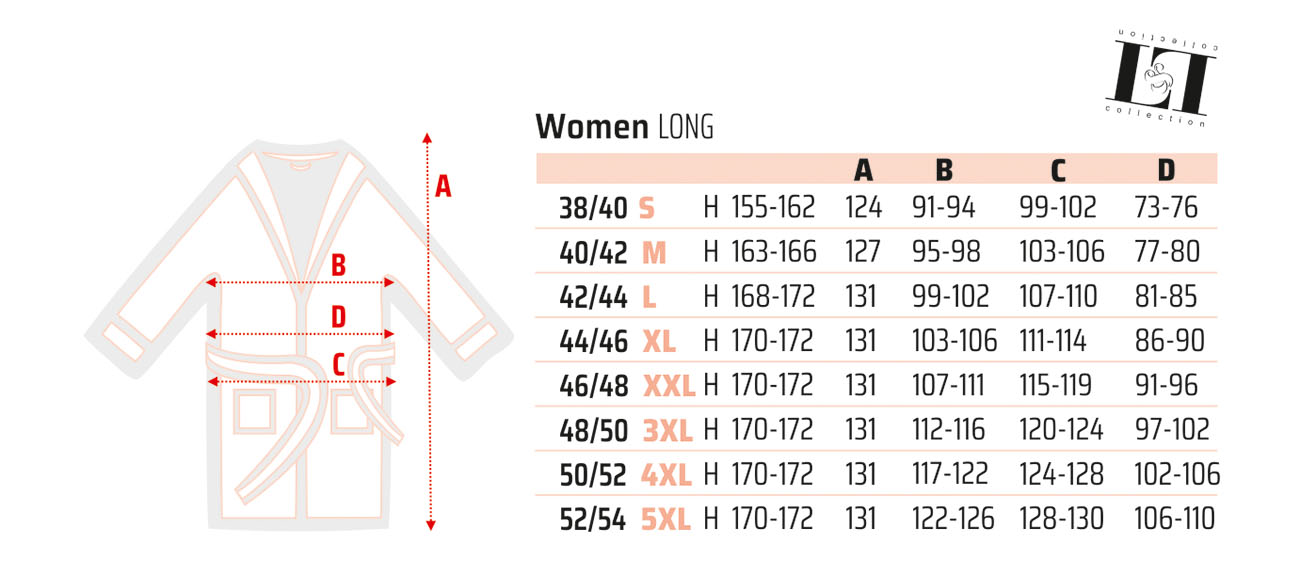 rozmiarówka szlafroki l&l długie
