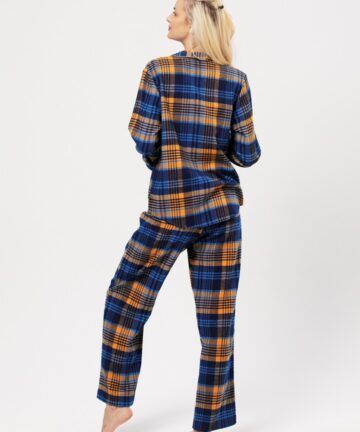 Piżama damska KEY LNS-481 B24 XXL-4XL granatowo-żółta size+