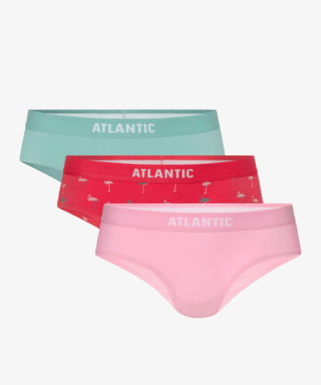 Figi hipster Atlatnic 3LP-180-ROZ/KOR/ZIE, 3-pak, różowe, koralowe, zielone