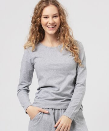 Koszulka damska KEY LVD-729/1 Hot Touch szara jasna