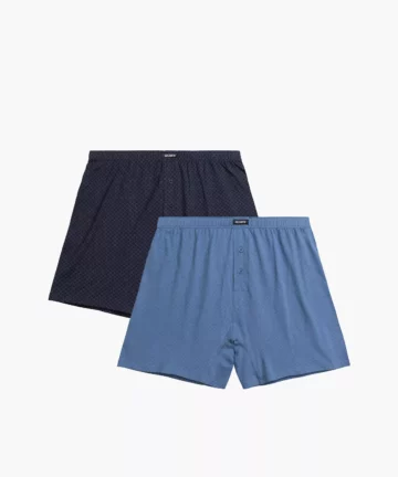 Bokserki Atlantic luźne 2MBX-073-GRA/NIE, 2-pak, garant/niebieskie