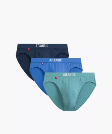 Slipy męskie sport Atlantic 3MP-094-NIE/NIEC/ZIEJ, 3-pak, niebieskie/zielone