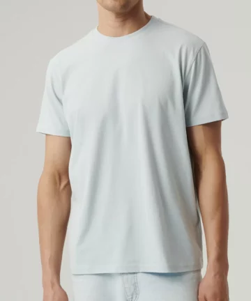 T-shirt męski Atlantic NMT-033 niebieski jasny