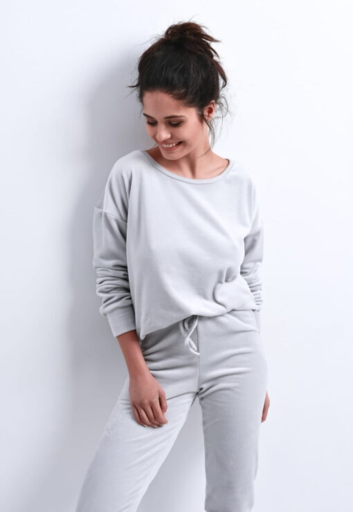 Piżama damska Sensis Silver dres długa poliester Angora Soft szary - obrazek 10