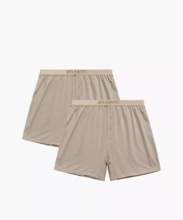 2-PACK Bokserki męskie luźne Atlantic 2BMB-005-BEŻOWY