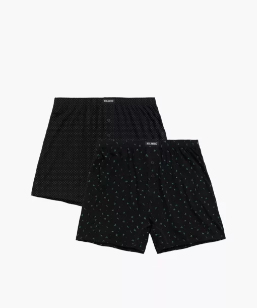 2-PACK Bokserki męskie luźne Atlantic 2MBX-058-CZA/CZA