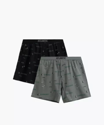 2-PACK Bokserki męskie luźne Atlantic 2MBX-084-CZA/KHAJ