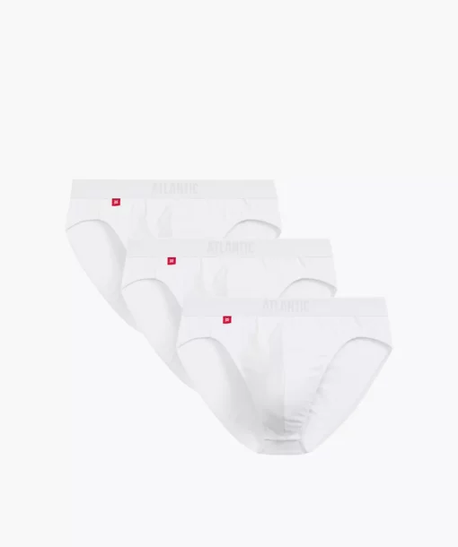 3-PACK Slipy męskie Atlantic sport 3MP-094-BIAŁY
