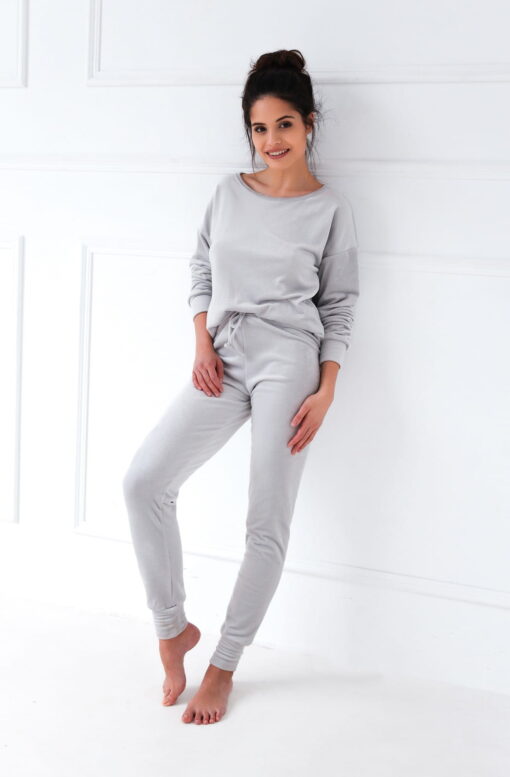 Piżama damska Sensis Silver dres długa poliester Angora Soft szary - obrazek 8