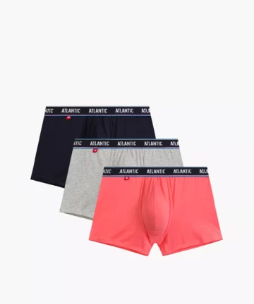 3-PACK Bokserki męskie Atlantic 3MH-214-GRA/KOR/SZM