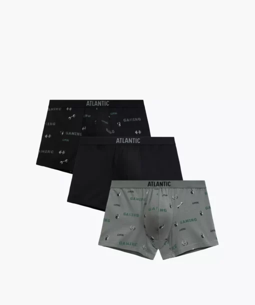 3-PACK Bokserki męskie Atlantic 3MH-223-CZA/CZA/KHAJ
