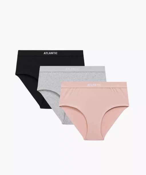 3-PACK Figi damskie Atlantic Maxi 3CLP-009-CZA/ROS/SZM