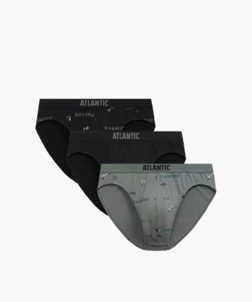 3-PACK slipy męskie Atlantic sport 3MP-206-CZA/CZA/KHAJ