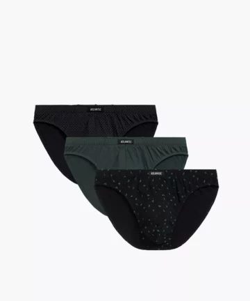 3-PACK Slipy męskie Atlantic sport 3MP-178-CZA/SZG/CZA