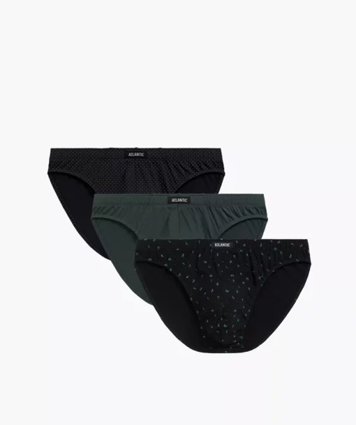 3-PACK Slipy męskie Atlantic sport 3MP-178-CZA/SZG/CZA
