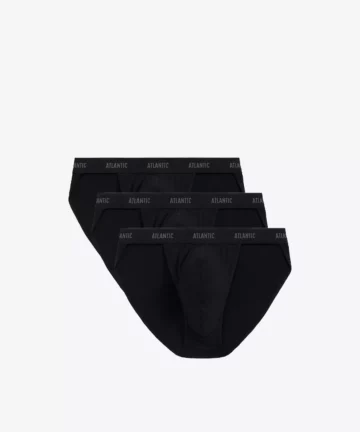 3-PACK Slipy męskie Atlantic tanga 3BMP-1582-CZARNY