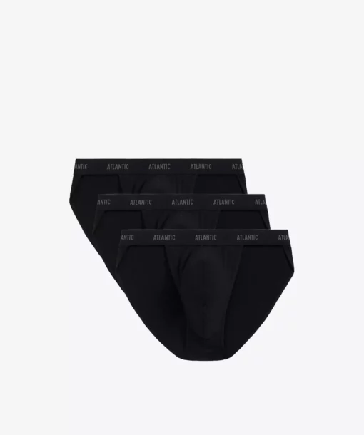 3-PACK Slipy męskie Atlantic tanga 3BMP-1582-CZARNY