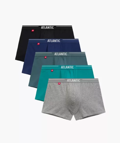 5-PACK Bokserki męskie Atlantic 5SMH-004-NIE/ZIE/CZA/SZM/NIEC