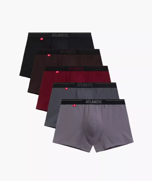5-PACK Bokserki męskie Atlantic 5SMH-004-BRO/GRF/CZA/SZA/CAB