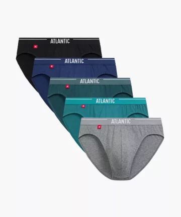 5-PACK Slipy męskie Atlantic sport 5SMP-004-NIE/ZIE/CZA/SZM/NIEC