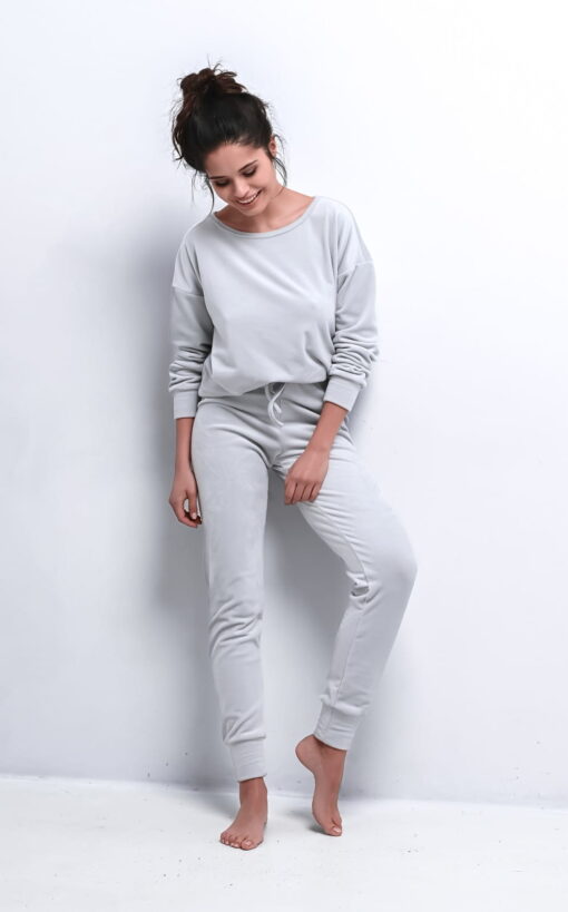 Piżama damska Sensis Silver dres długa poliester Angora Soft szary - obrazek 7