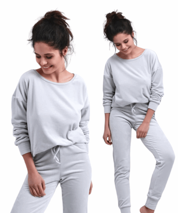 Piżama damska Sensis Silver dres długa poliester Angora Soft szary