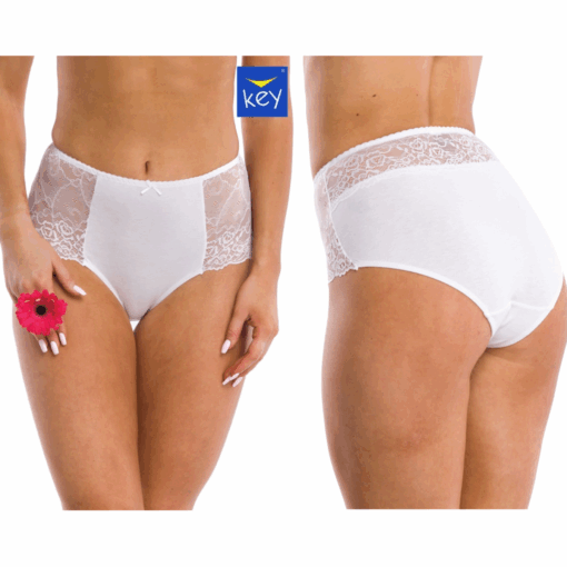 2-PACK Figi damskie KEY LPF-280 białe bawełniane