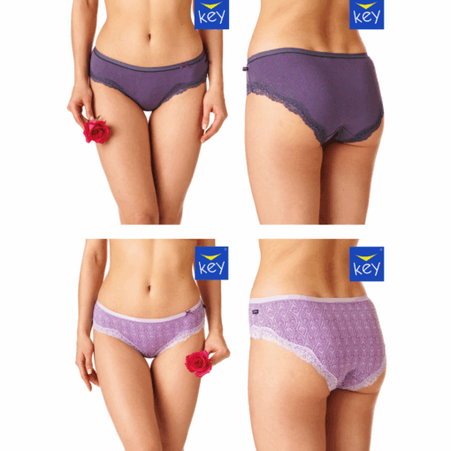 2-PACK Figi damskie KEY LPP-758 B23 mix kolorów bawełniane