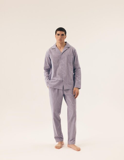 Piżama męska Henderson 43035 Mic rozpinana pale blue - obrazek 4