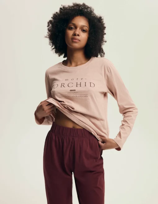 Piżama damska Henderson Ladies 43733 Dorla orchid długa bawełna - obrazek 4