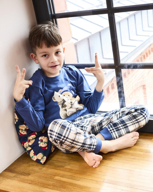 Piżama chłopięca Cornette 966/174 Bears 134-164 jeans długa bawełna - obrazek 5