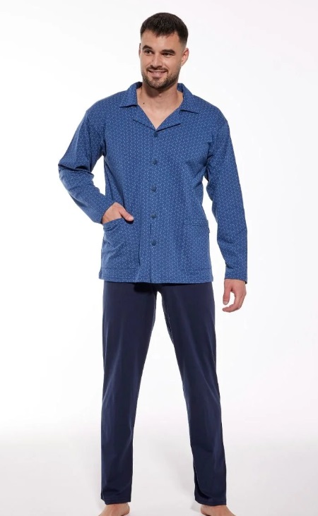 Piżama męska CORNETTE PM-114/66 niebieski WYPRZEDAŻ - obrazek 2