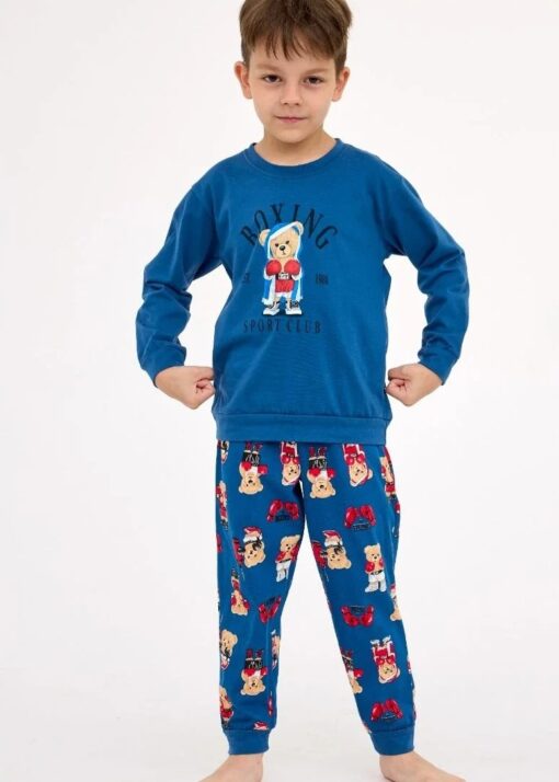 Piżama chłopięca Cornette 593/178 Boxer jeans długa bawełna - obrazek 4