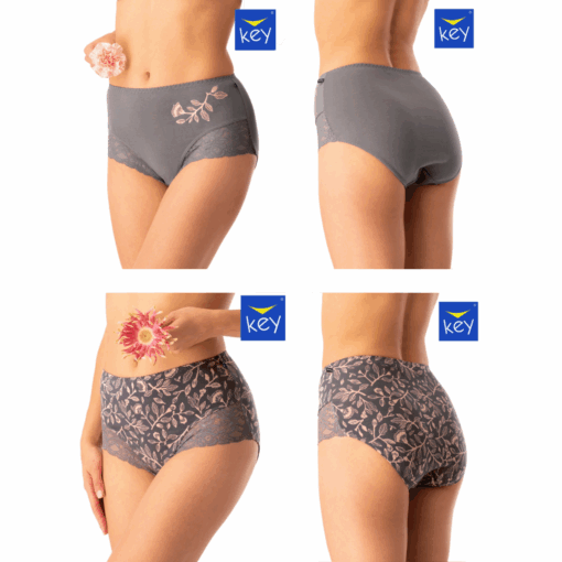 2-PACK Figi damskie KEY LPF-545 B25 mix kolorów bawełniane
