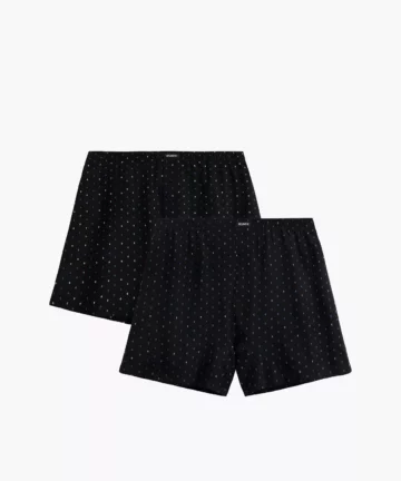 2-PACK Bokserki męskie Atlantic luźne 2MBX-081-CZARNY bawełniane