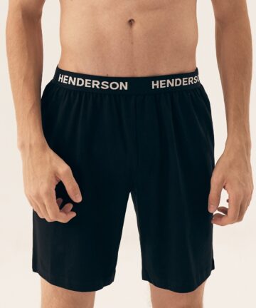 Bokserki do spania męskie Henderson 42697 Select czarne krótkie bawełna