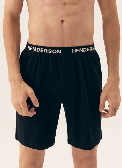 Bokserki do spania męskie Henderson 42697 Select czarne krótkie bawełna