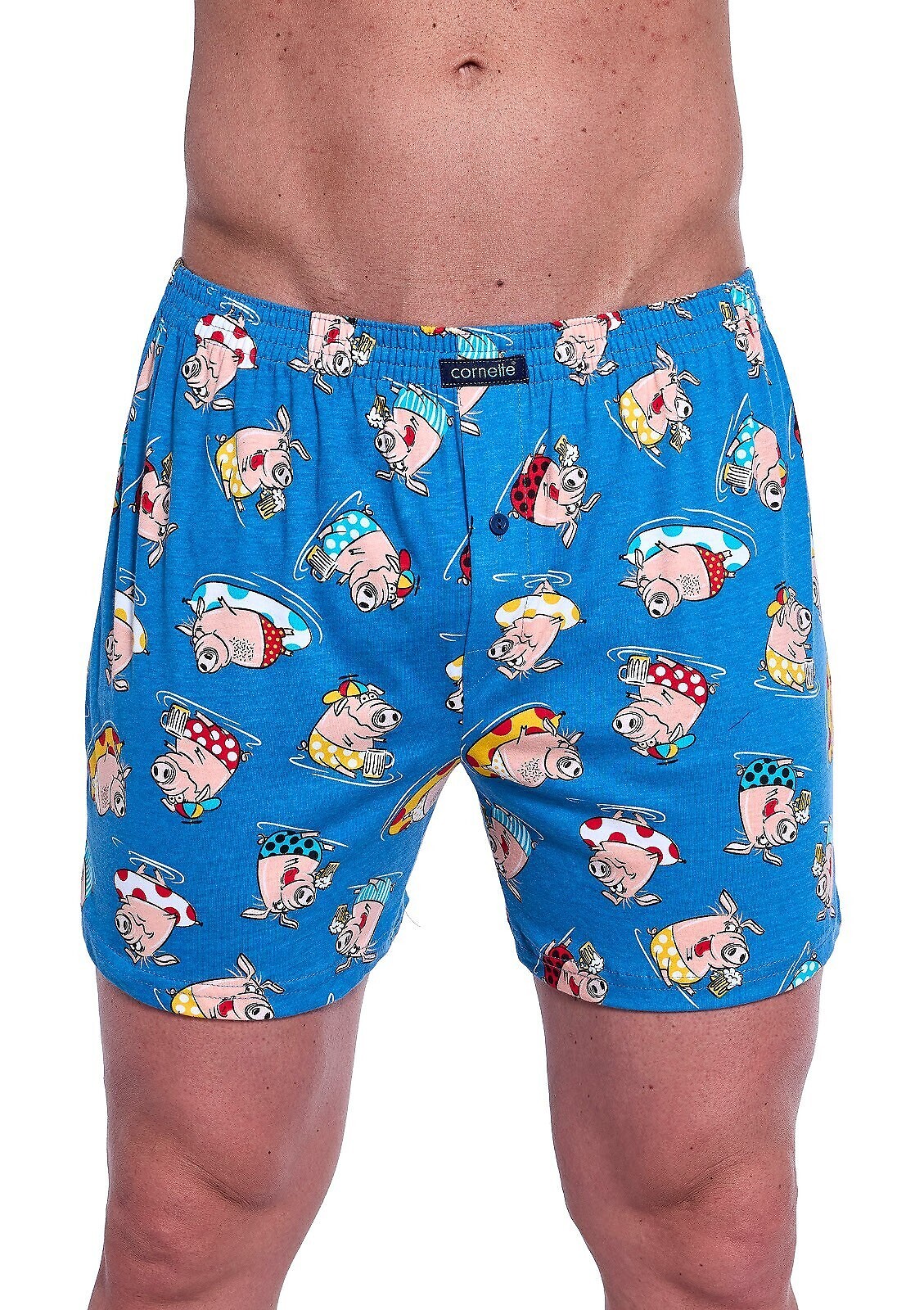 Bokserki Cornette Classic 011/170 niebieskie bawełna