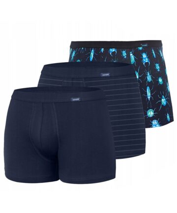 3-Pack Bokserki męskie bawełniane Cornette 946/04 A'3 granatowy-jeans