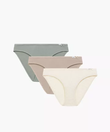 3-PACK Figi damskie Atlantic bikini 3CLP-001-BEZ/BEZM/ZIEJ bawełniane