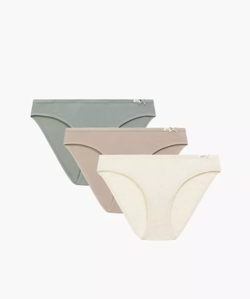 3-PACK Figi damskie Atlantic bikini 3CLP-001-BEZ/BEZM/ZIEJ bawełniane