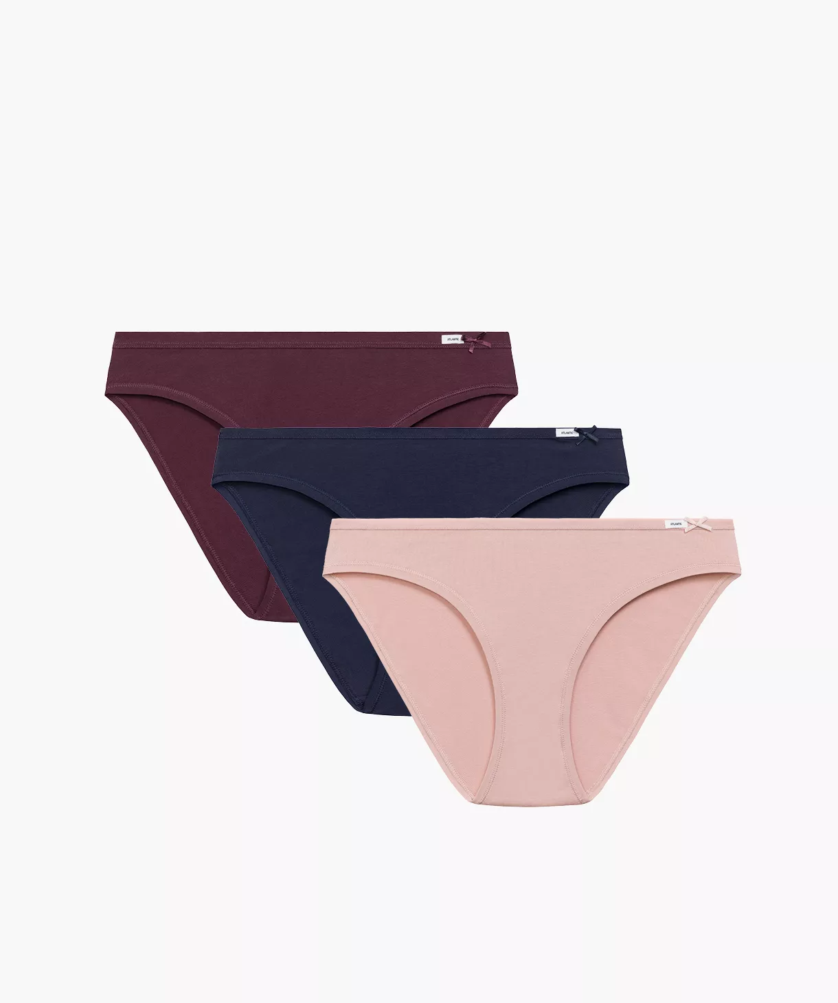 3-PACK Figi damskie Atlantic bikini 3CLP-001-ROSC/WIN/GRA bawełniane