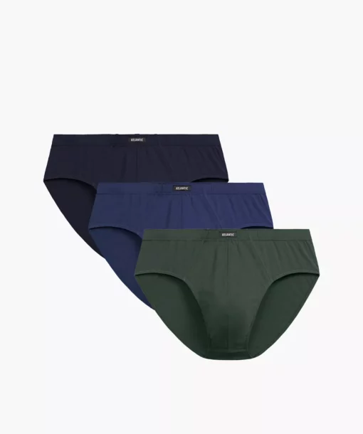 3-PACK Slipy męskie Atlantic Classic 3MP-129-KHA/GRA/NIEC bawełniane