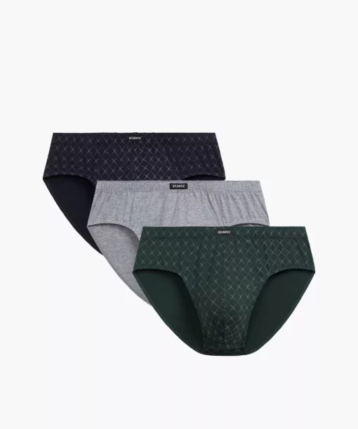 3-PACK Slipy męskie Atlantic Classic 3MP-205-GRA/SZM/ZIEC bawełniane