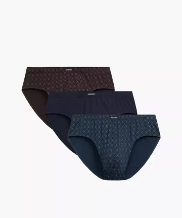 3-PACK Slipy męskie Atlantic Classic 3MP-205-GRAJ/GRA/BRO bawełniane