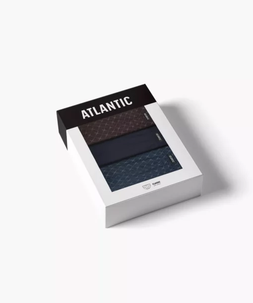 3-PACK Slipy męskie Atlantic Classic 3MP-205-GRAJ/GRA/BRO bawełniane - obrazek 4