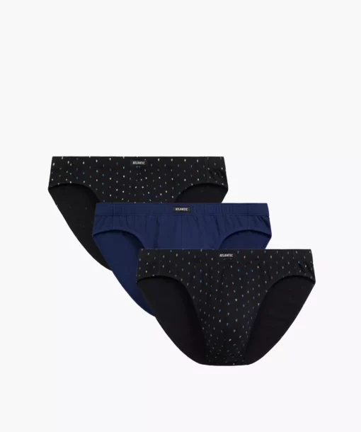 3-PACK Slipy męskie Atlantic Sport 3MP-204-CZA/NIEC/CZA bawełniane